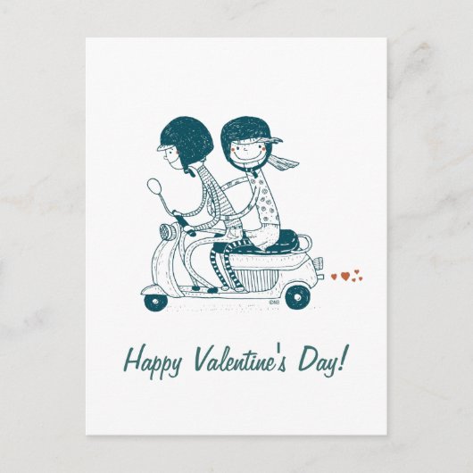 Joyeux Valentines Day Love Couple sur carte postal (Devant)