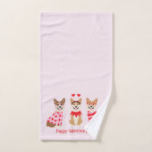 Joyeux Valentines Day Pembroke Welsh Corgi Chiens (Serviette à main)