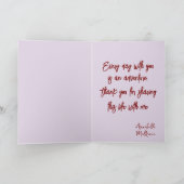 Joyeux Valentines jour Coeur et Rose Carte rose (Intérieur)