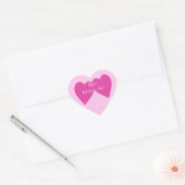 Joyeux Valentines Jour Deux Coeurs Rose Stickers (Enveloppe)