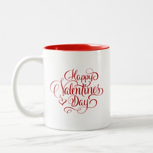 Joyeux Valentines Jour Script Lettré café Mug (Gauche)