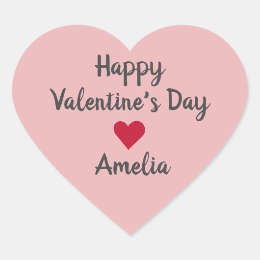 Joyeux Valentines Jour Stickers Script Coeur (Devant)