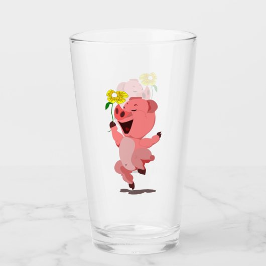 Joyeux verre amusant de porc (Devant)