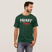 Joyeux Vibes Noël T-shirt vert (Devant entier)