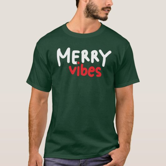 Joyeux Vibes Noël T-shirt vert (Devant)