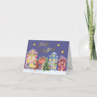 Joyeux Village de Noël Carte de vacances