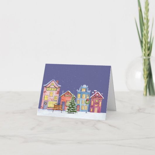 Joyeux Village de Noël Carte de vacances (Dos)