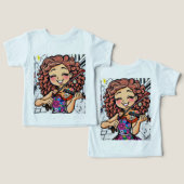 Joyeux violon, dessin de fille pour les mélomanes (Design Recto & Verso)