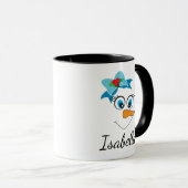 Joyeux visage Snowman Nom personnalisé Mug de Noël (Devant droit)
