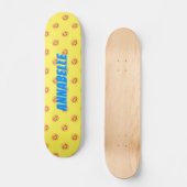 Joyeux visage souriant Nom bleu Skateboard (Recto)