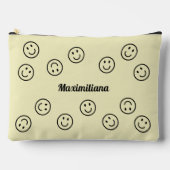 Joyeux visages noir sur Jaune - grand sac d'access (Recto)