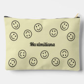 Joyeux visages noir sur Jaune - grand sac d'access (Verso)