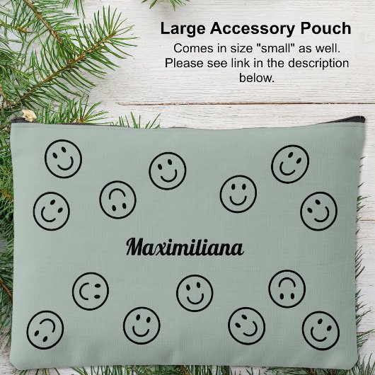 Joyeux visages noir sur vert - GRANDE pochette d'a