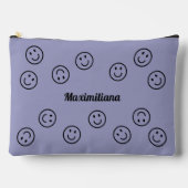 Joyeux visages noir sur violet- grand sac d'access (Recto)