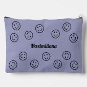 Joyeux visages noir sur violet- grand sac d'access (Verso)