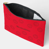 Joyeux visages rouge sur clairRouge- LARGE sac d'a (Ouvrir)