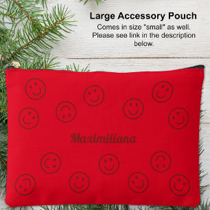 Joyeux visages rouge sur clairRouge- LARGE sac d'a