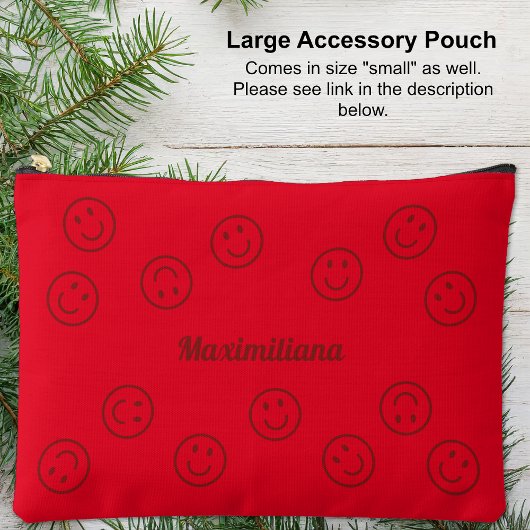 Joyeux visages rouge sur clairRouge- LARGE sac d'a