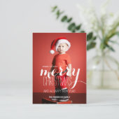 Joyeux voeux de Noël | Carte postale pour fêtes an (Debout devant)