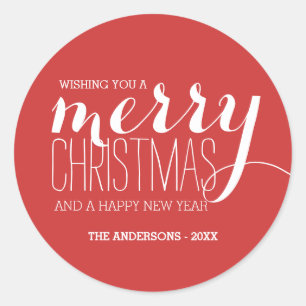 Joyeux voeux de vacances   Autocollant de vacances