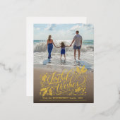 Joyeux voeux Foil Carte de poste de vacances (Recto/Verso)