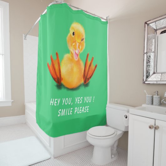 Joyeux Winking Yellow Duck Douche rideau Votre tex (En situation)