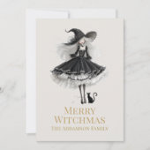 Joyeux Witchmas Carte de vacances gothique sombre (Devant)