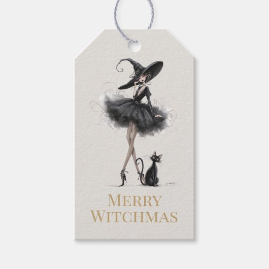 Joyeux Witchmas – Étiquette Cadeau de Sorcière Got (Devant)