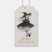 Joyeux Witchmas – Étiquette Cadeau Sorcière Gothiq (Devant)