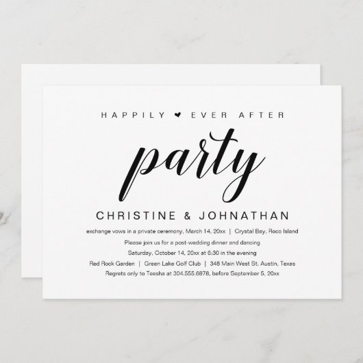 Joyeuxement à jamais, Invitation de mariage en fui (Devant / Derrière)