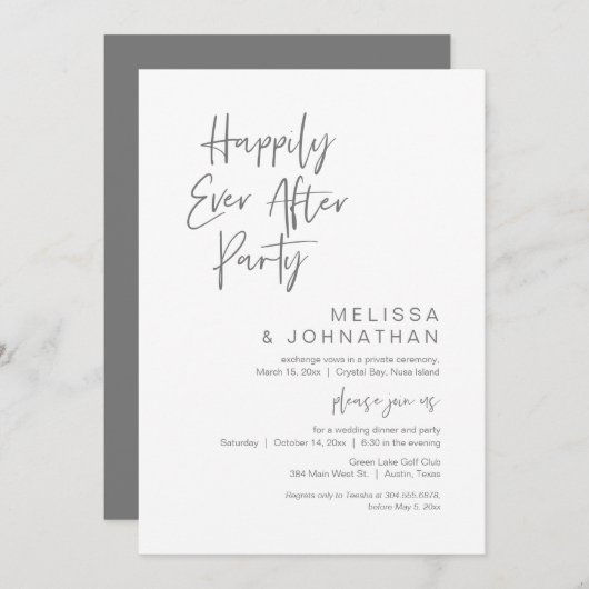 Joyeuxement à jamais, Invitation de mariage en fui (Devant / Derrière)