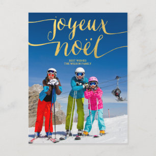 Joyeuze Noel Holiday Photo Postcard Feestdagenkaart