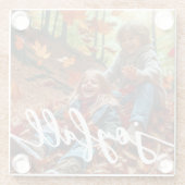 Joyfall Autumn Fall laat aangepaste foto achter Glazen Onderzetter (Achterkant)