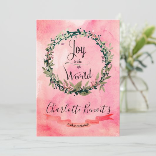 Joyful 2 Cookie Exchange uitnodiging (Staand voorkant)