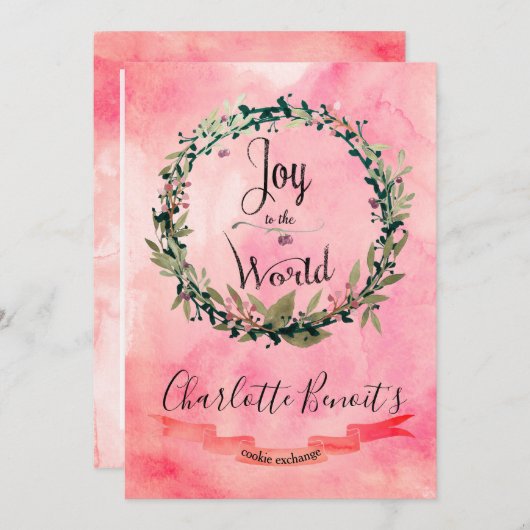 Joyful 2 Cookie Exchange uitnodiging (Voorkant / Achterkant)