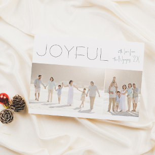 Joyful 2 Foto Modern minimalist Kerstfeestdag Feestdagenkaart
