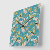 Joyful abstract flower - ontwerp vierkante klok (Hoek)