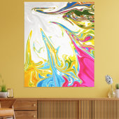 Joyful Abstract schilderen | Beste kleurrijke fijn Canvas Afdruk (Insitu (Woonkamer))