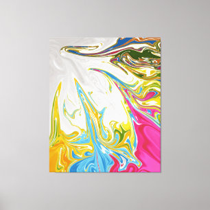 Joyful Abstracte schilderen Beste kleurrijke fijn Canvas Afdruk