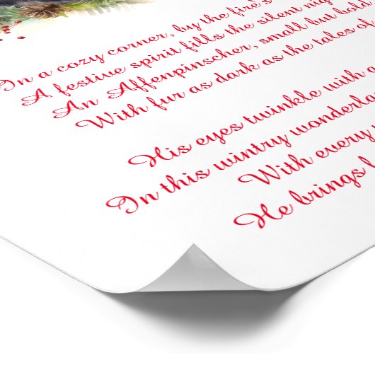 Joyful Affenpinscher: Het perfecte kerstgezelschap Poster (Hoek)