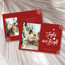  joyful and bright family photo christmas Card
