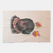 Joyful Black Labrador Retriever Chien serviette de (Horizontal)