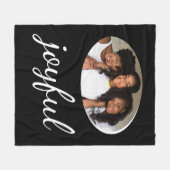 Joyful Black Script Kerstfeestdag Foto Fleece Deken (Voorkant (Horizontaal))