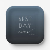 Joyful Blue Gradient Wedding Plates Papieren Bordje (Voorkant)