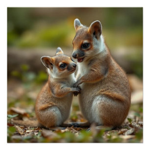 Joyful Bond: Australische mama en Baby Quokka Perfect Poster