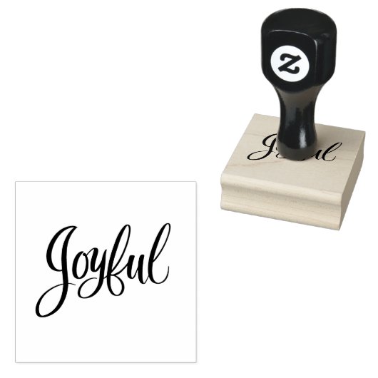 ‘Joyful’ borstel belettering Rubberstempel (Gestempeld)