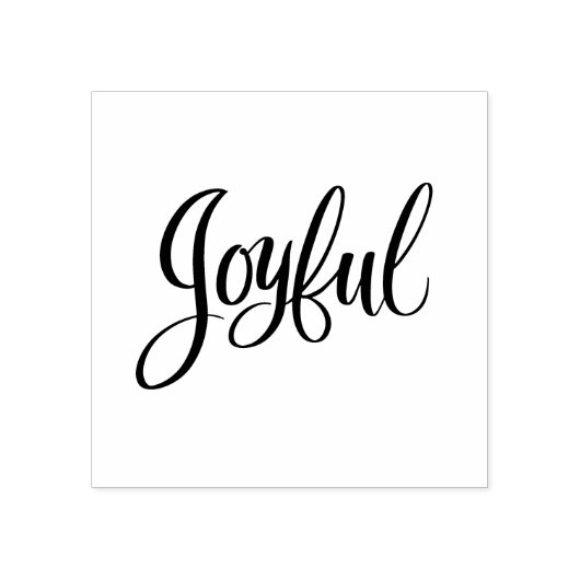 ‘Joyful’ borstel belettering Rubberstempel (Afrduk)