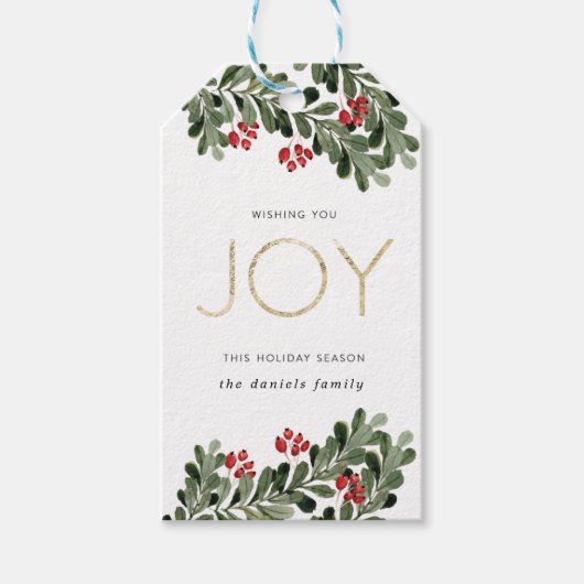 Joyful Boughs of Holly Cadeaulabel (Voorkant)