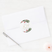 Joyful Boughs of Holly Ronde Sticker (Envelop)