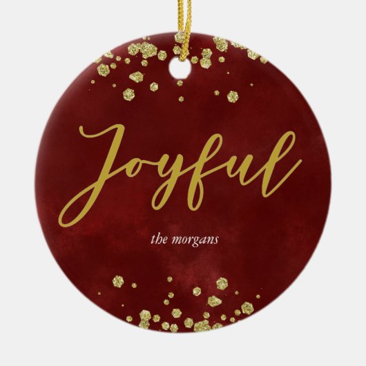 Joyful Burgundy Ornement photo de vacances (Devant)
